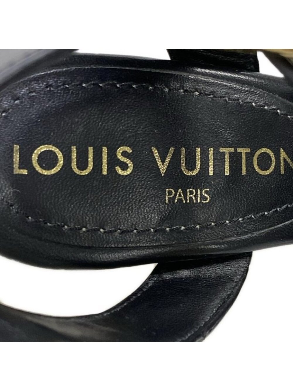 Louis Vuitton Sandals 35 Beige Black Wedge Sole Star Board - Picture 5 of 7